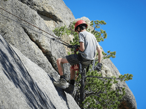 Scout climbing