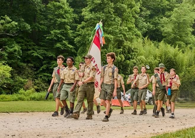 Scouts marching together